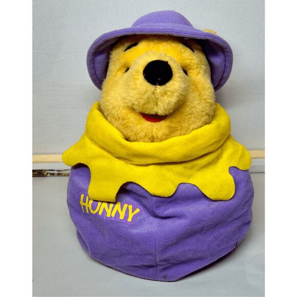 Vintage Mattel 1997 Winnie the Pooh Hunny Honey Pot With Backpack 11" Plush - Picture 8 of 11